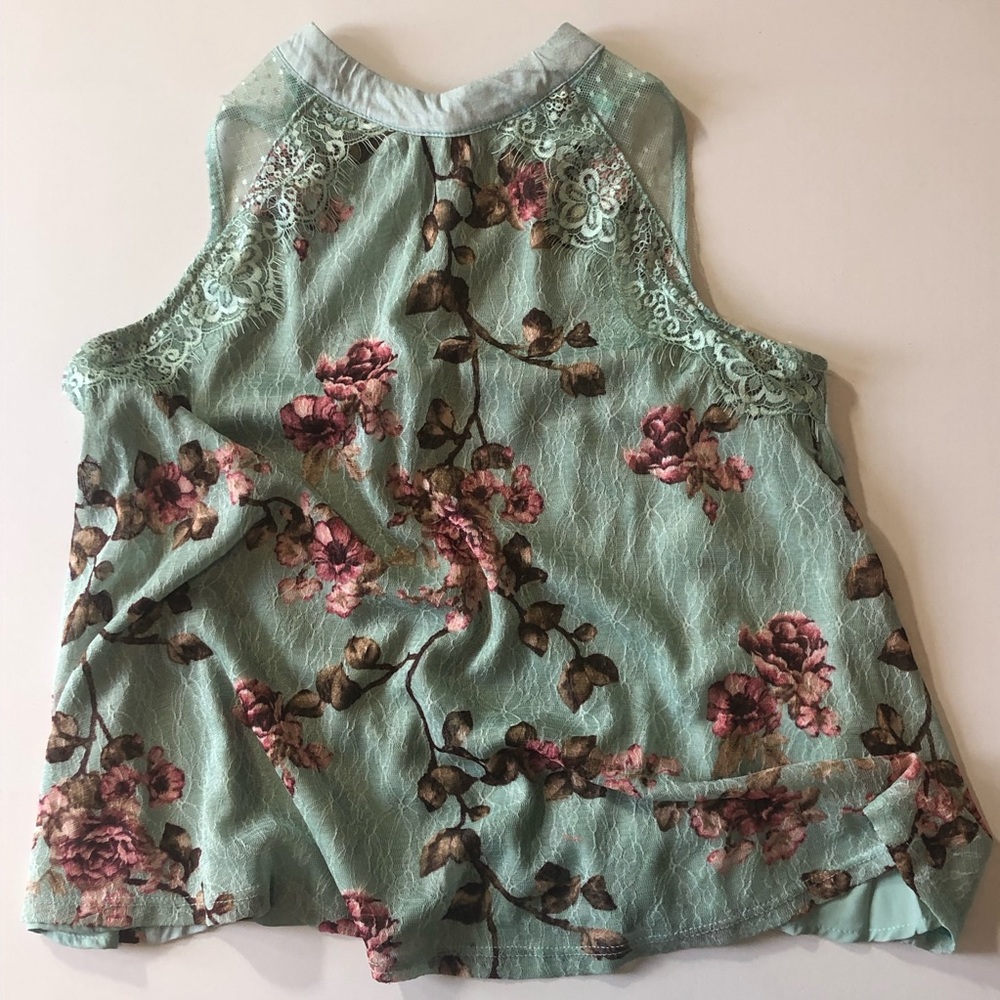 Lace sheer floral airy tank top fairy core - Picture 4 of 14